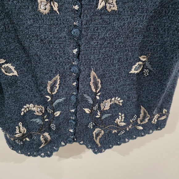 Hampshire Studio Womens Sweater Vest Size Small Beaded Floral Fairy Cottage - Picture 4 of 8